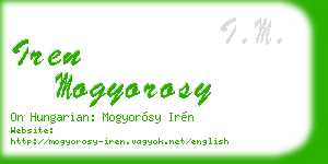 iren mogyorosy business card