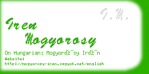 iren mogyorosy business card